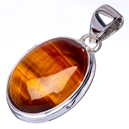 Tiger Eye Pendant 1 1/4" (925 Sterling Silver) P40937