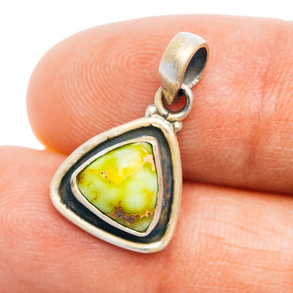 Southwestern Style Palomino Turquoise Pendant 7/8" (.925 Sterling Silver)