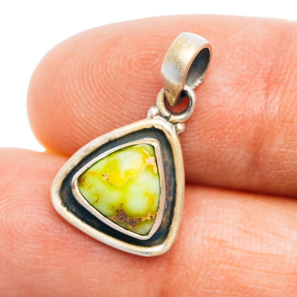 Southwestern Style Palomino Turquoise Pendant 7/8" (.925 Sterling Silver)
