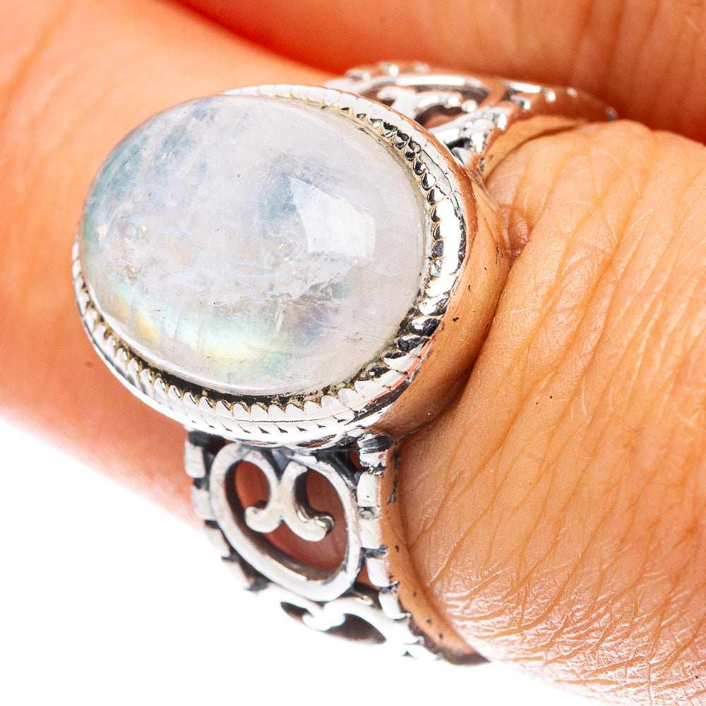 Rainbow Moonstone 925 Sterling Silver Ring Size 6.5 (925 Sterling Silver) R5398
