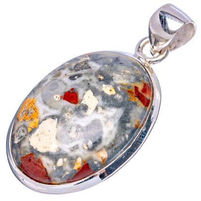 Maligano Jasper Pendant 1 3/8" (925 Sterling Silver) P43439