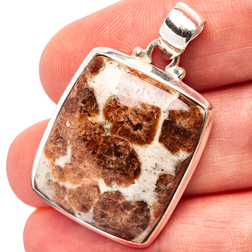 Spessartine Garnet Pendant 1 1/2" (.925 Sterling Silver)