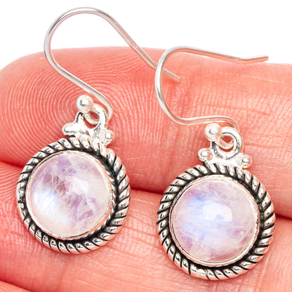 Rainbow Moonstone Earrings 1 1/8" (925 Sterling Silver) E433465