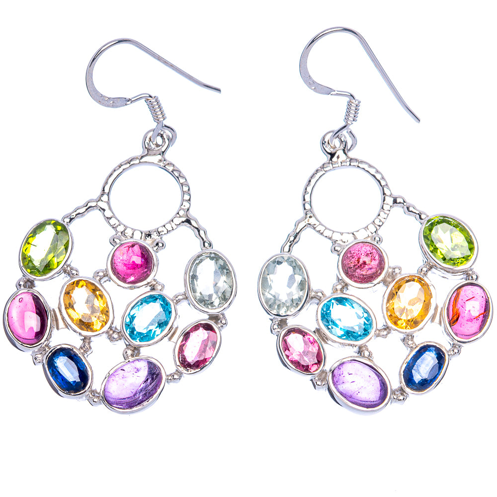 Signature Multi-stone Earrings 1 7/8" (925 Sterling Silver) E1179