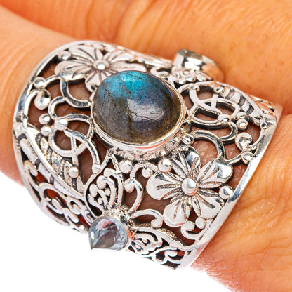 Large Labradorite Ring Size 7.5 (925 Sterling Silver) R1321
