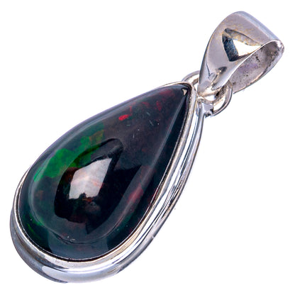 Rare Black Opal Pendants 1 1/8" (925 Sterling Silver) P43263
