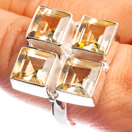 Large Faceted Citrine Ring Size 9.75 (925 Sterling Silver) R144206