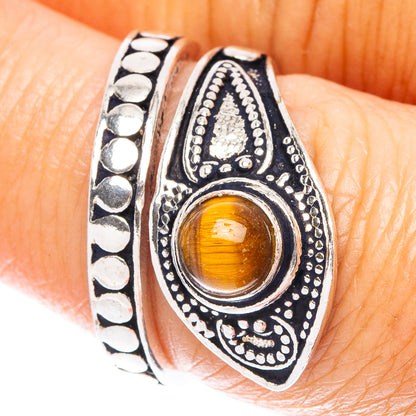 Tiger Eye Dainty Ring Size 6 Adjustable (925 Sterling Silver) R5225