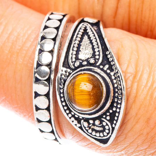 Tiger Eye Dainty Ring Size 6 Adjustable (925 Sterling Silver) R5225