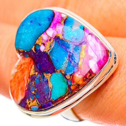 Large Kingman Pink Dahlia Turquoise 925 Sterling Silver Ring Size 7.75 (925 Sterling Silver) RING139706