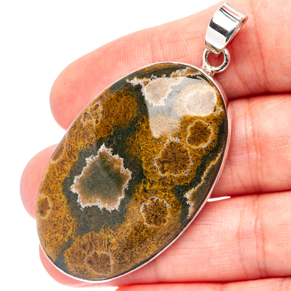 Premium Ocean Jasper Pendant 2 1/4" (.925 Sterling Silver)