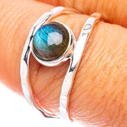 Labradorite Dainty Ring Size 8.25 (925 Sterling Silver) R5841