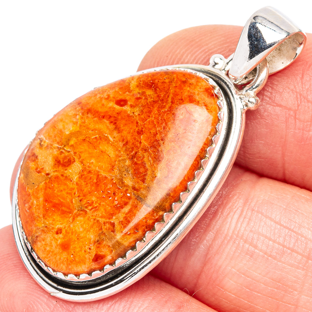 Sponge Coral Pendant 1 1/2" (925 Sterling Silver) P44013