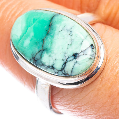 Rare Black Bridge Variscite Ring Size 8.75 (.925 Sterling Silver)