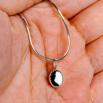 White Buffalo Turquoise Necklace 16" (.925 Sterling Silver)