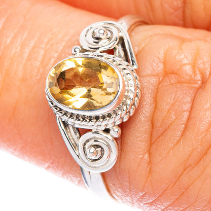 Faceted Citrine Dainty Ring Size 6 (925 Sterling Silver) R1019