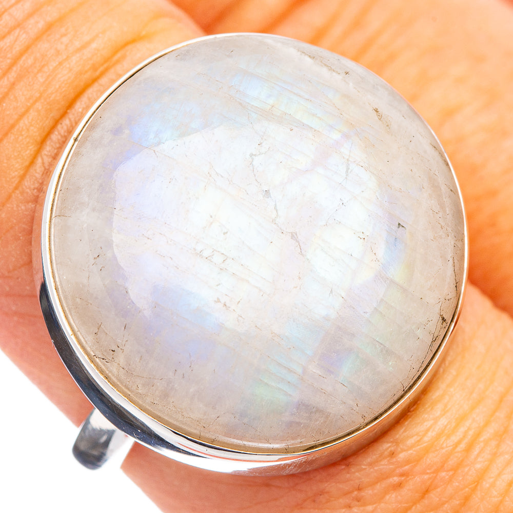 Premium Rainbow Moonstone Ring Size 9 (.925 Sterling Silver)