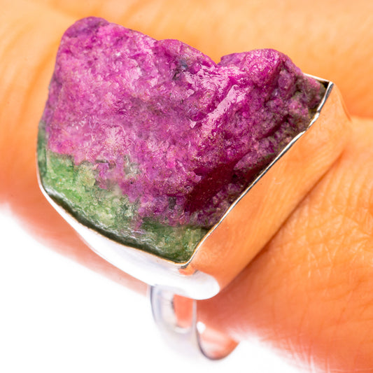 Large Rough Ruby Zoisite Ring Size 11 (925 Sterling Silver) R141041