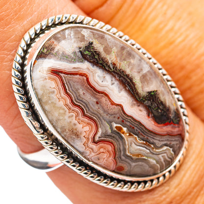 Premium Crazy Lace Agate Ring Size 7.75 (.925 Sterling Silver)
