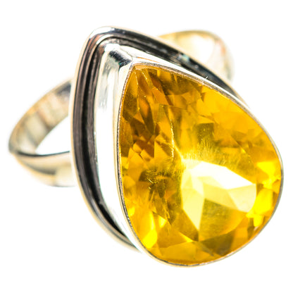 Large Faceted Citrine 925 Sterling Silver Ring Size 10 (925 Sterling Silver) RING139650