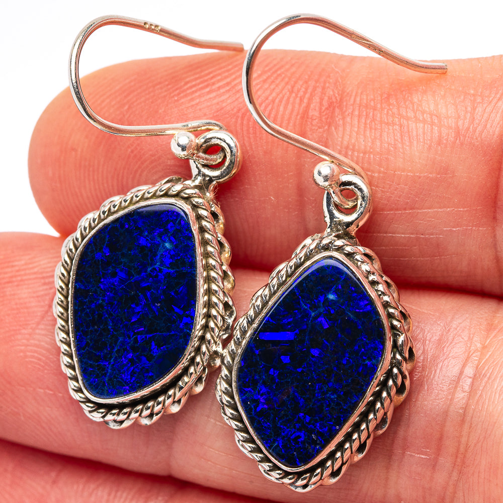 Rare Doublet Opal Earrings 1 3/8" (.925 Sterling Silver)