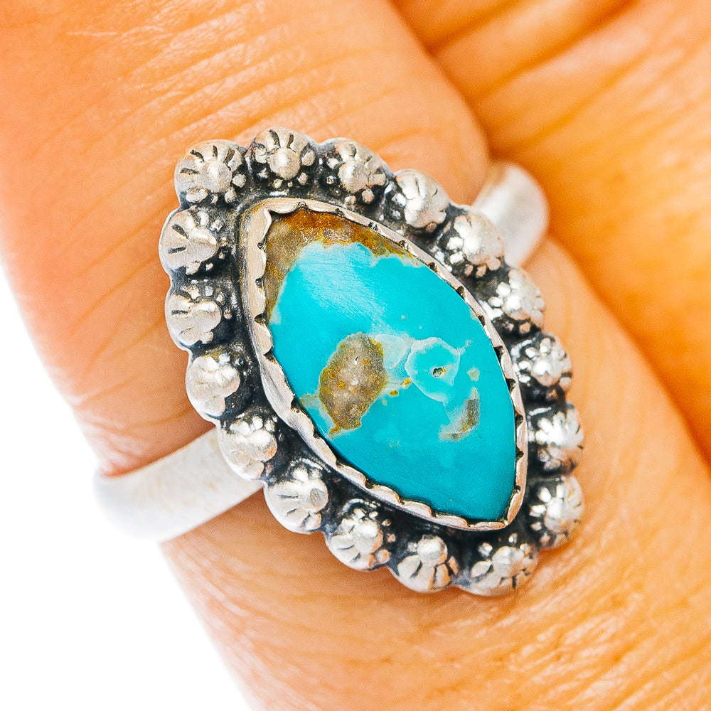 Santa Maria Turquoise Ring Size 8 (.925 Sterling Silver)