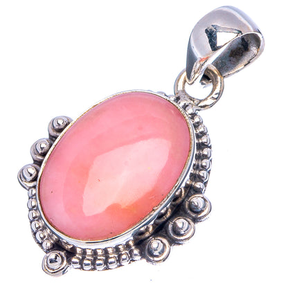 Pink Opal Pendant 1 1/4" (.925 Sterling Silver)