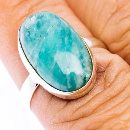 Fire Amazonite Ring Size 7 (.925 Sterling Silver)