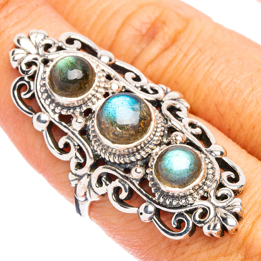 Large Labradorite 925 Sterling Silver Ring Size 8 (925 Sterling Silver) R6379