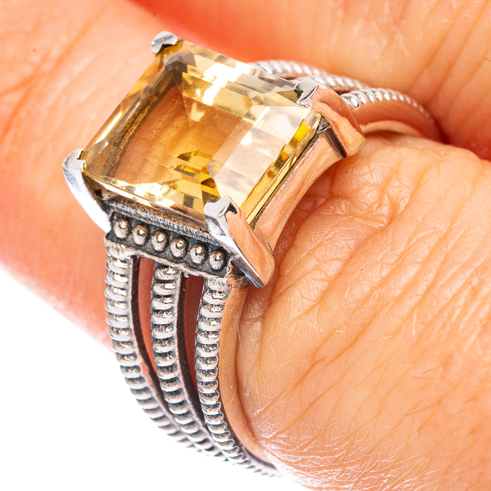Faceted Citrine Ring Size 7 (925 Sterling Silver) R3111