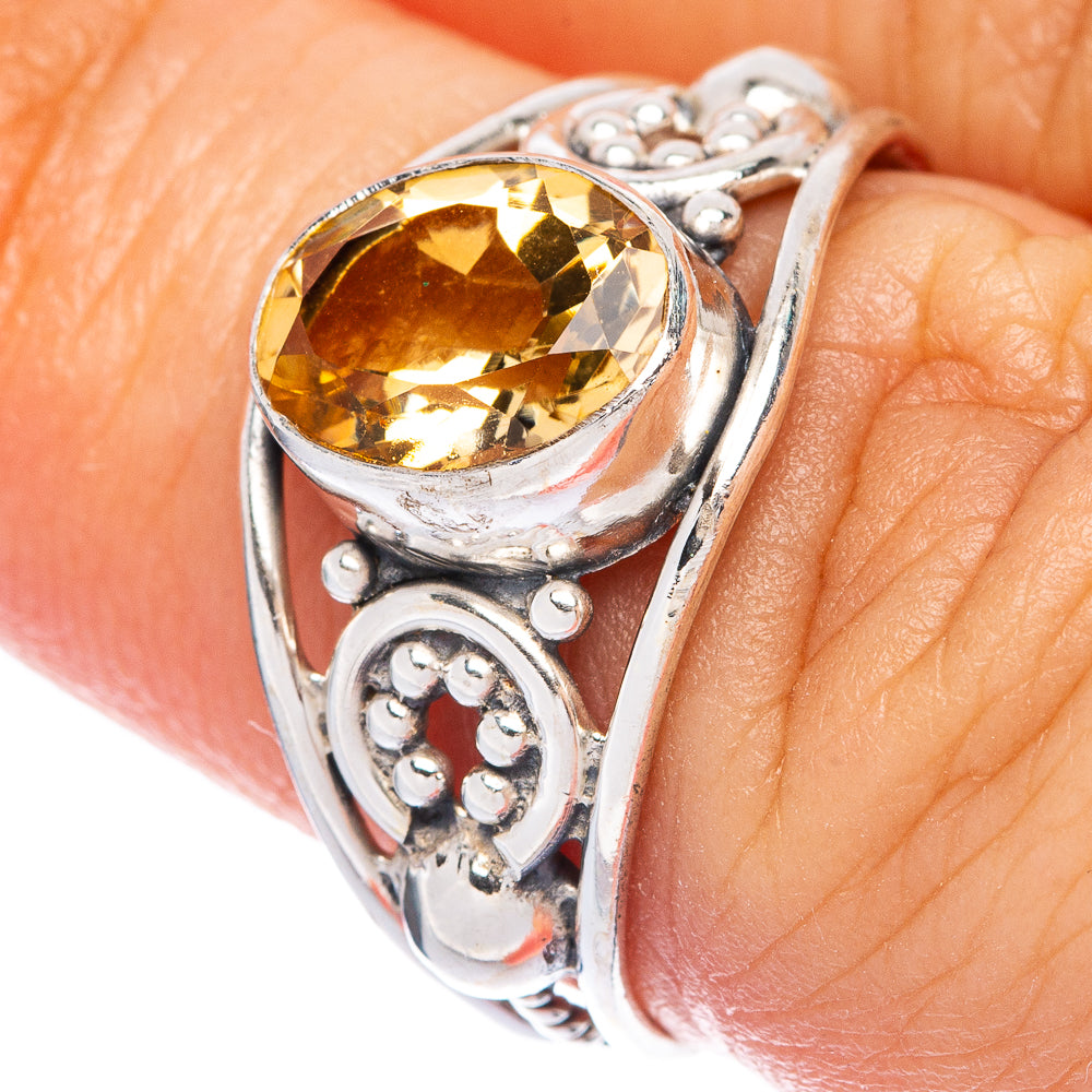 Faceted Citrine Dainty Ring Size 7 (925 Sterling Silver) R145774