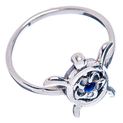 Blue Quartz Seaturtle Dainty Ring Size 5.75 (.925 Sterling Silver)