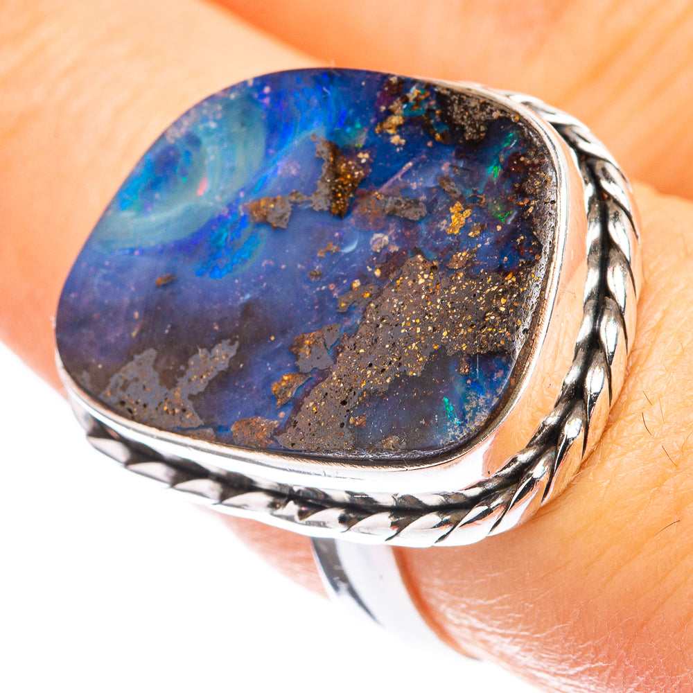Boulder Opal Ring Size 7.75 (925 Sterling Silver) R142795