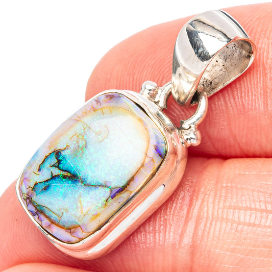 Rare Sterling Opal Pendant 1 1/8" (925 Sterling Silver) P42954