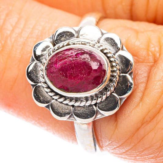 Red Sillimanite Dainty Ring Size 6.75 (925 Sterling Silver) R5728