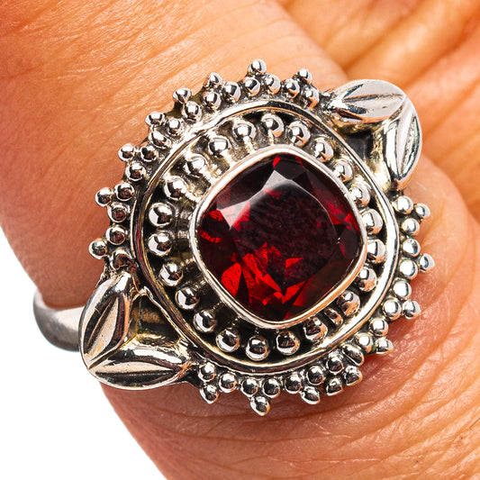 Garnet Ring Size 7 (.925 Sterling Silver)