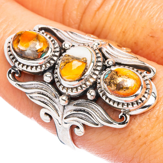 Spiny Oyster Turquoise Ring Size 9 (925 Sterling Silver) R4785