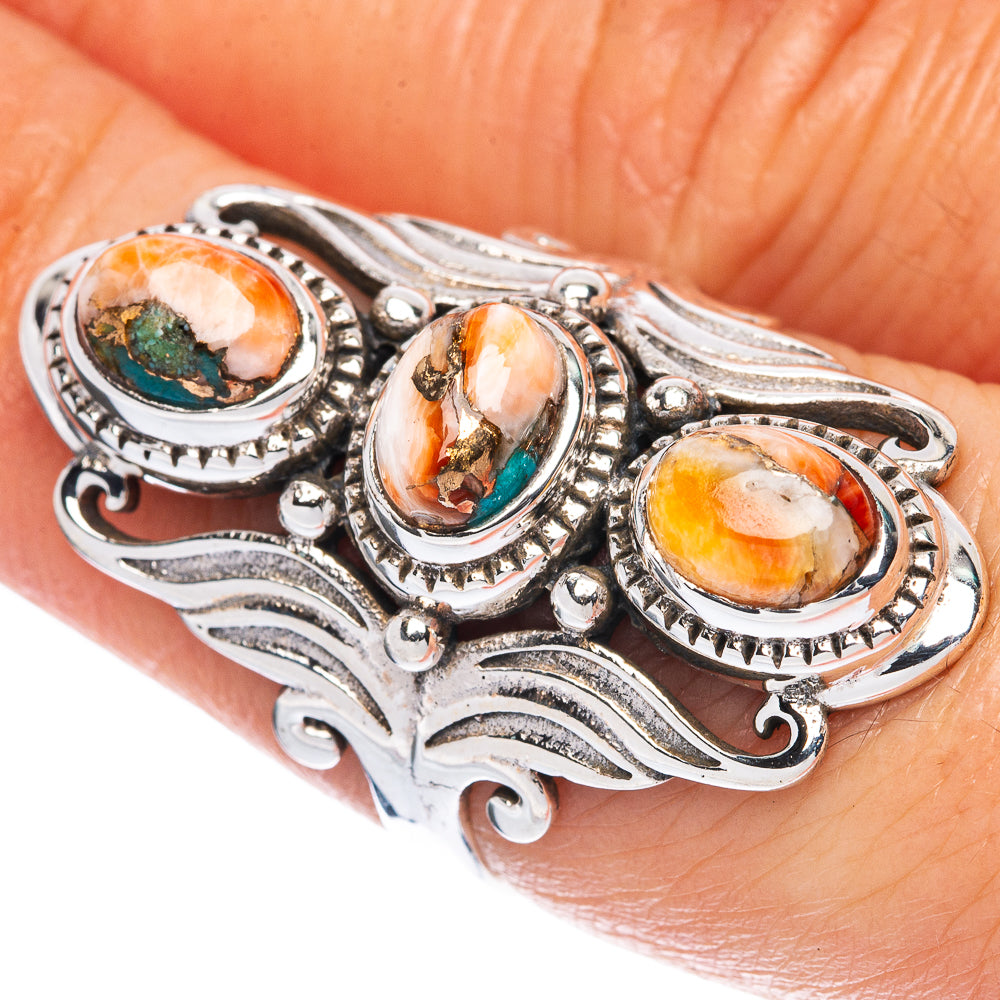 Spiny Oyster Turquoise Ring Size 6.75 (925 Sterling Silver) R2904