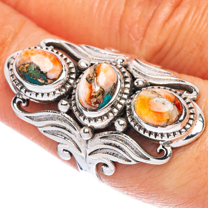 Spiny Oyster Turquoise Ring Size 6.75 (925 Sterling Silver) R2904