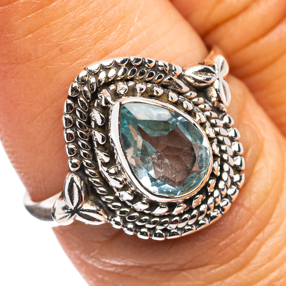 Blue Topaz Ring Size 7 (.925 Sterling Silver)