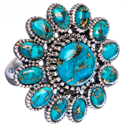 Large Blue Copper Composite Turquoise Ring Size 7 (925 Sterling Silver) R146236