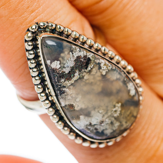 Indonedian Plume Agate Ring Size 8.75 (German Silver)
