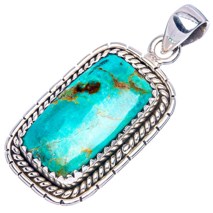 Rare Arizona Turquoise Pendant 1 3/8" (925 Sterling Silver) P42007