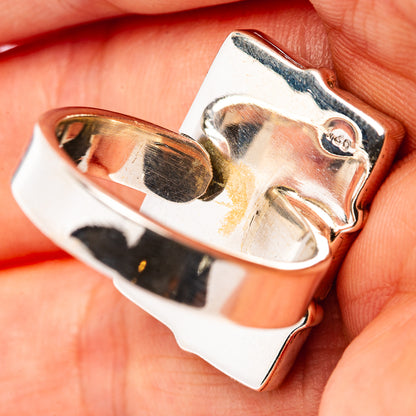 Exclusive Honey Dahlia & Mohave Turquoise Ring Size 8 Adjustable (.925 Sterling Silver)