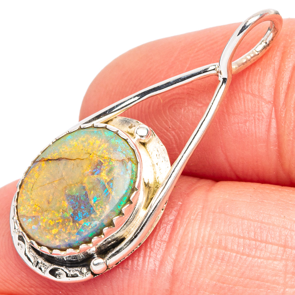 Rare Sterling Opal Pendant 1 1/4" (925 Sterling Silver) P44027