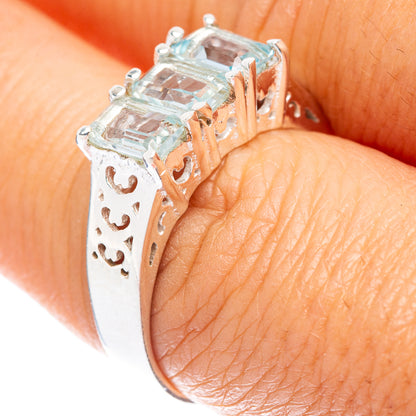 Blue Topaz Ring Size 7.75 (925 Sterling Silver) R5680