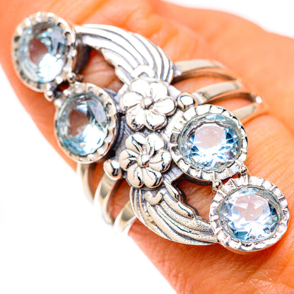 Large Blue Topaz 925 Sterling Silver Ring Size 8 (925 Sterling Silver) RING139697