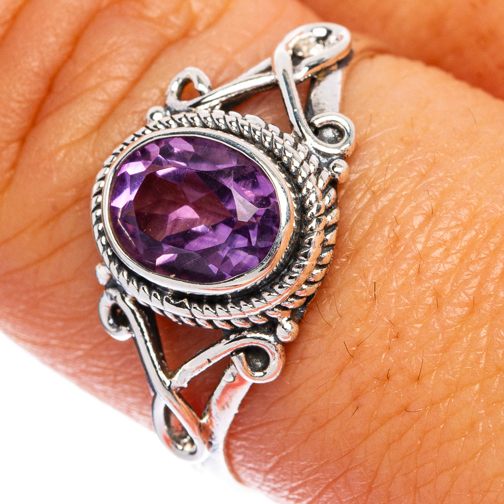Faceted Amethyst Dainty Ring Size 9 (925 Sterling Silver) R145450