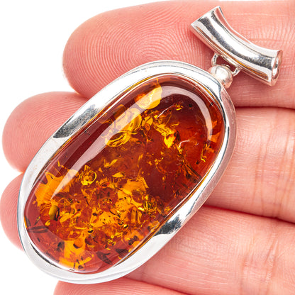 Ana Silver Co Baltic Amber Pendant 1 7/8" (925 Sterlnig Silver)