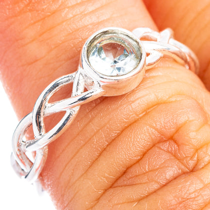 Blue Topaz Dainty Ring Size 6.5 (.925 Sterling Silver)